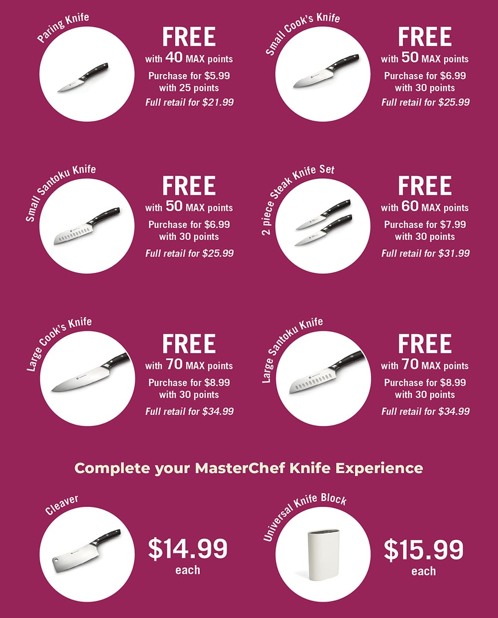 MasterChef Knives in Kitchen & Dining Department - QFC